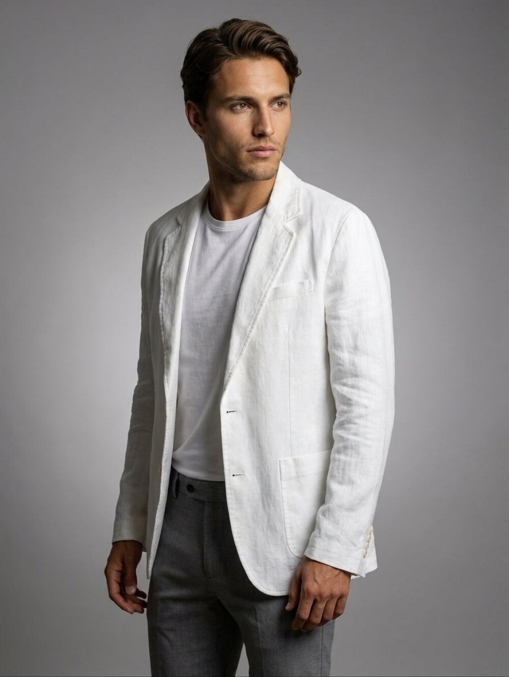 Vintage Marconi 100% Linen Men's Blazer, Sz Large Long